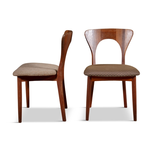 57 - NIELS KOEFOED  A set of six teak upholstered 'Peter' chairs by Niels Koefoed. With maker's label. c.... 