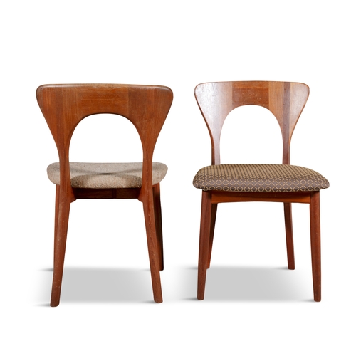 57 - NIELS KOEFOED  A set of six teak upholstered 'Peter' chairs by Niels Koefoed. With maker's label. c.... 