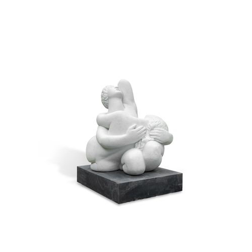 60 - DAVID WYNNE OBE (1926 – 2014)  Awakening Lovers (1996) Carrera marble on a limestone platform base 1... 