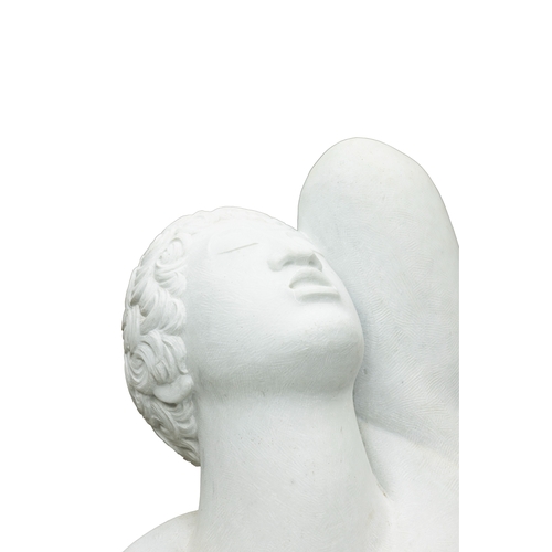 60 - DAVID WYNNE OBE (1926 – 2014)  Awakening Lovers (1996) Carrera marble on a limestone platform base 1... 