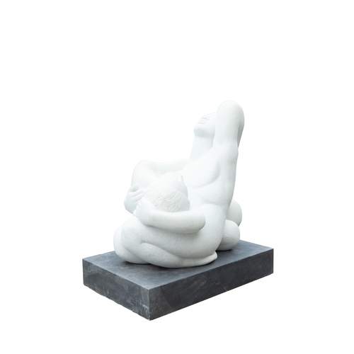 60 - DAVID WYNNE OBE (1926 – 2014)  Awakening Lovers (1996) Carrera marble on a limestone platform base 1... 