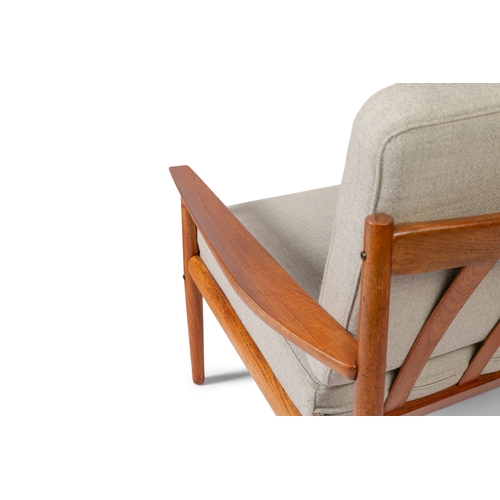 83 - ARNE VODDER (1926 - 2009)  A pair of teak lounge chairs by Arne Vodder in Abraham Moon wool. Denmark... 