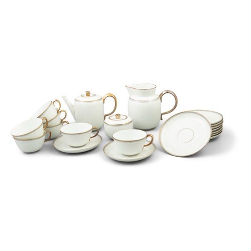 93 - RICHARD GINORI  A porcelain coffee set by Richard Ginori, with 10 coffee cups and saucers, coffee po... 