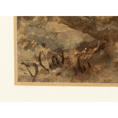 190 - DAVID COX SR (1783 - 1859)  Cattle Watering  Signed and dated 'D Cox '41' (lower left) Watercolour, ... 