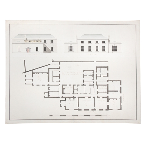 27 - ATTRIBUTED TO THOMAS PENRONE (1741-1792)  Two architectural drawings depicting (1) Ground Plan of th... 