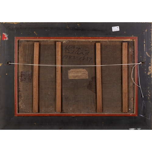 49 - WILLIAM SADLER (1782-1839)  Figures by the Shoreline (Tower, Church, Windmill) Oil on board, 39.5 x ... 