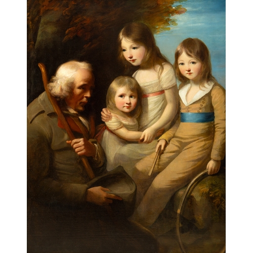 55 - ATTRIBUTED TO REV MATTHEW WILLIAM PETERS R.A. (1741 - 1814) Almsgiving Oil on canvas, 127 x 101.5cm ... 