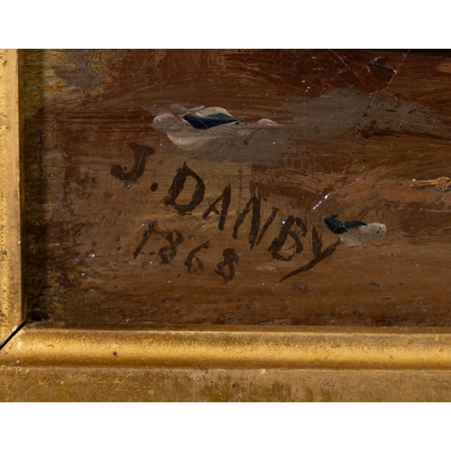 60 - JAMES FRANCIS DANBY (1816-1875) Boatmen Along the Aegean Coast at Sunset  Signed and dated (18)'68 O... 