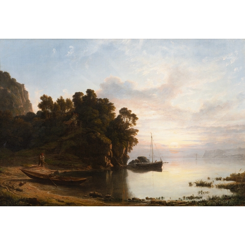 62 - FRANCIS DANBY A.R.A. (1793-1861) Early Morning: Fisherman's Home Signed and dated 1841 Oil on canvas... 