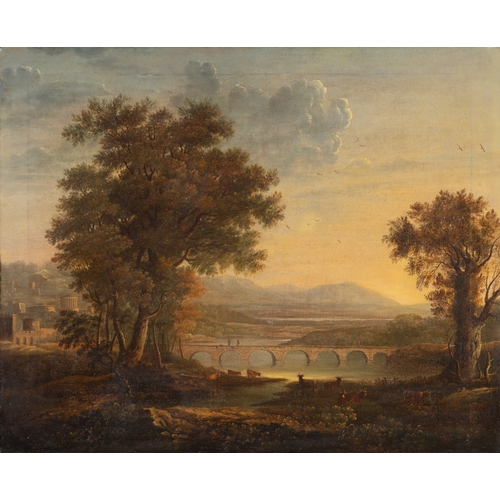 63 - JERMIAH HODGES MULCAHY ARHA (1804-1889)  A classical landscape composition  Oil on canvas, 64 x 77cm... 