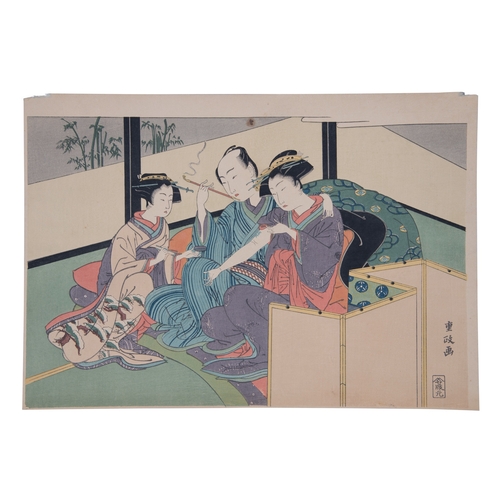 1 - A GROUP OF TWO PRINTS   HANABUSA ITCHO (英一蝶) (1652-1724) Fine early 20th century edition print Taish... 