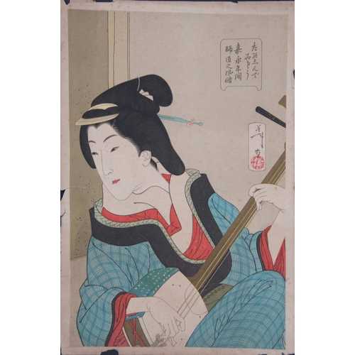 116 - A GROUP OF TWO PRINTS  -SENCHÔ TEISAI (ACTIVE ABOUT 1830 - 1850)  Yoshiwara and unsigned Yoshiwara C... 