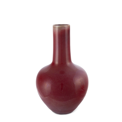 371 - A LANGYAO COPPER RED DANPING VASE,  20世纪 郎窑红釉单瓶   China, early 20th century  H. 24.5cm