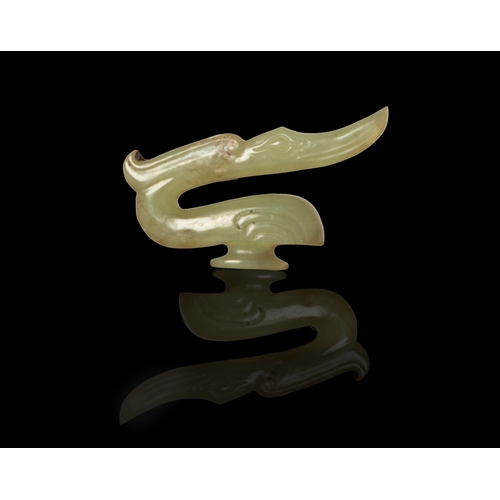 429 - A SONG STYLE YELLOW JADE DUCK   清代仿宋黄玉鸭嘴形龙  China, Song style, Qing dynasty  H.3.2cm - L.5cm