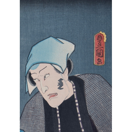 48 - A GROUP OF TWO PRINTS  UTAGAWA KUNISADA (1786-1865)  Actors Ichikawa Kodanji IV as Kômori Yasu with ... 