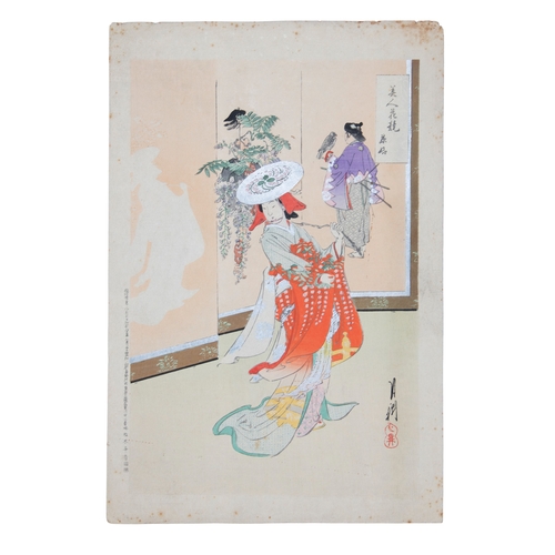 61 - A GROUP OF THREE PRINTS BY OGATA GEKKŌ (1859-1920)  Two from the series Beauties Compared to Flowers... 