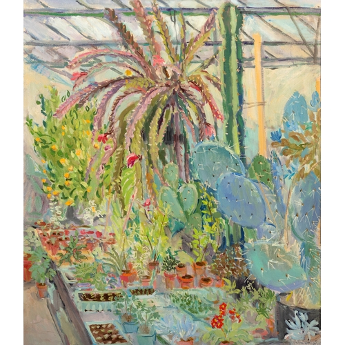 107 - Philippa Bayliss (Nee Garner) (b.1940)
Flowerpiece, Cacti
Oil on canvas, 76 x 66cm (30 x 26