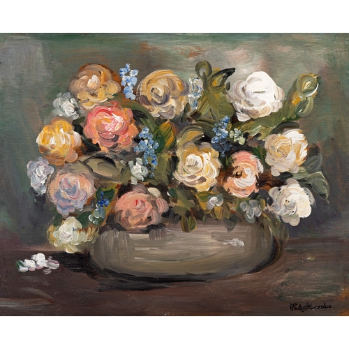 108 - Gladys MacCabe HRUA ROI FRSA (1918 -2018)  Bowl of Flowers Watercolour 44 x 54cm (17¼ x 21”) Signed