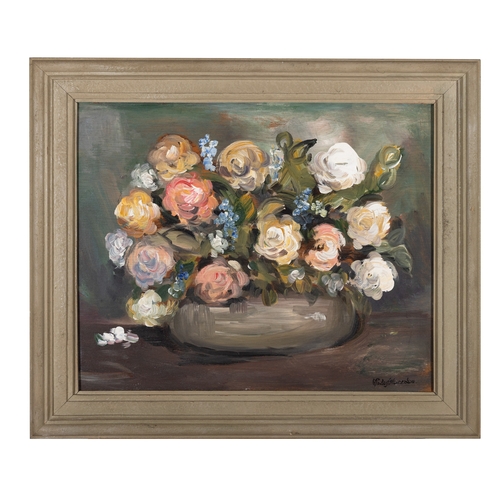 108 - Gladys MacCabe HRUA ROI FRSA (1918 -2018)  Bowl of Flowers Watercolour 44 x 54cm (17¼ x 21”) Signed