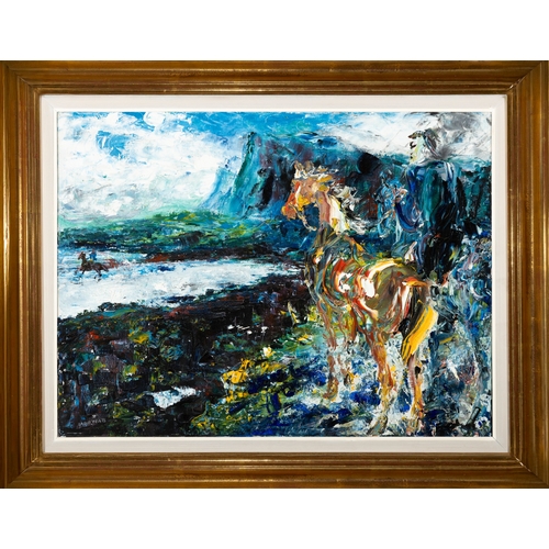 20 - Jack Butler Yeats RHA (1871-1957)  Horsemen (1947)  Oil on canvas, 46 x 61cm (18 x 24'')  Signed  Pr... 