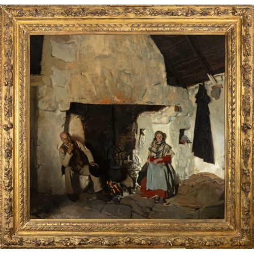 22 - Sir William Orpen, RA RHA (1876-1931)  Old John's Cottage, Connemara  Oil on canvas, 91.5 x 96.5cm (... 