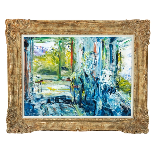 23 - Jack Butler Yeats RHA (1871-1957)  The Window with a View of the Town (1951) Oil on canvas, 51 x 68.... 