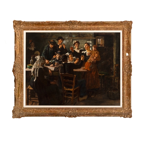 34 - Aloysius O'Kelly RHA (1853 - 1936)  The Christening Party (1908)  Oil on canvas, 68.6 x 91.4cm (27 x... 