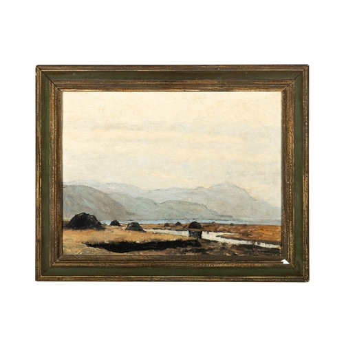 37 - Paul Henry RHA RUA (1876-1958)  Connemara Landscape with Turf Stack  Oil on canvas board, 30 x 40cm ... 