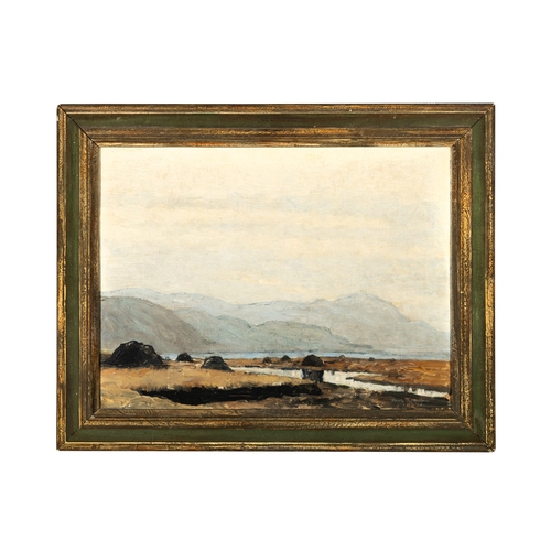 37 - Paul Henry RHA RUA (1876-1958)  Connemara Landscape with Turf Stack  Oil on canvas board, 30 x 40cm ... 