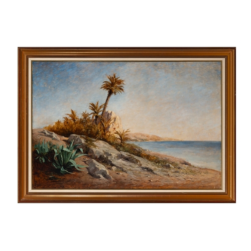 41 - Nathaniel Hone RHA (1831 - 1917) Mediterranean Coastal Scene  Oil on canvas, 85 x 127cm (33½ x 50'')... 