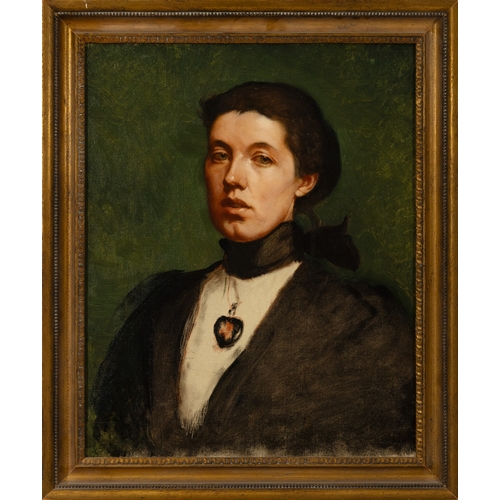 53 - Sarah Cecilia Harrison HRHA (1863 - 1941)  Self- portrait, half length  Oil on canvas, 53 x 43cm (21... 