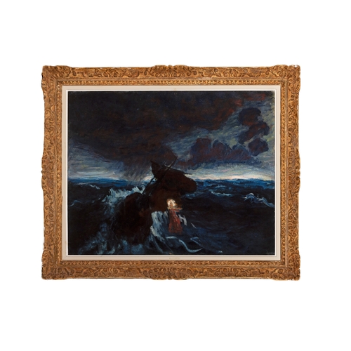 56 - Roderic O'Conor (1860-1940)  Boat in a Storm/ Christ on the Sea of Galilee, (c.1898-1900)  Oil on ca... 