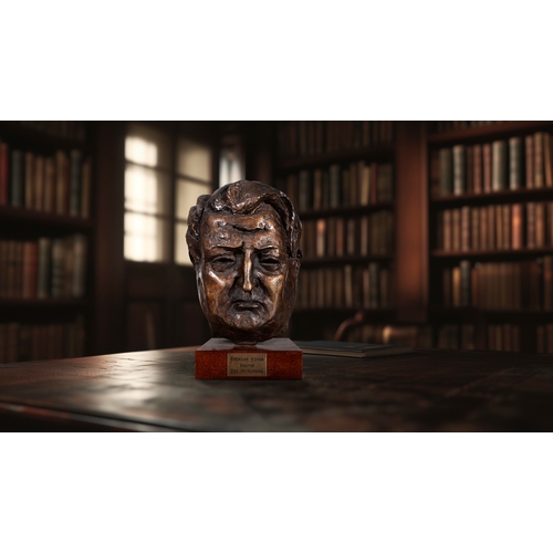 80 - Desmond McNamara (1918-2008)  Portrait Bust of Brendan Behan  Bronze , 33cm high (with base) (13) Si... 