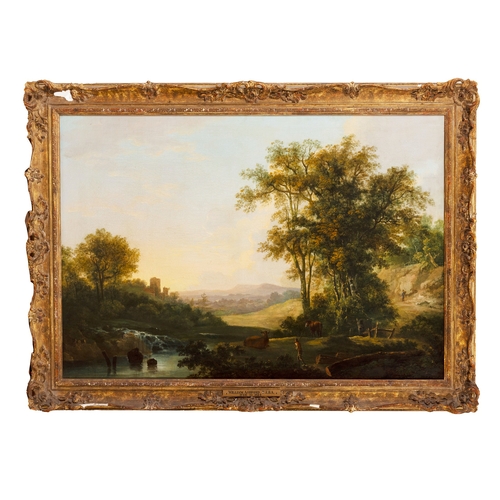 86 - John Henry Campbell  (1757-1828)  River Landscape  Oil on canvas, 62 x 91.4cm (24 x 26)