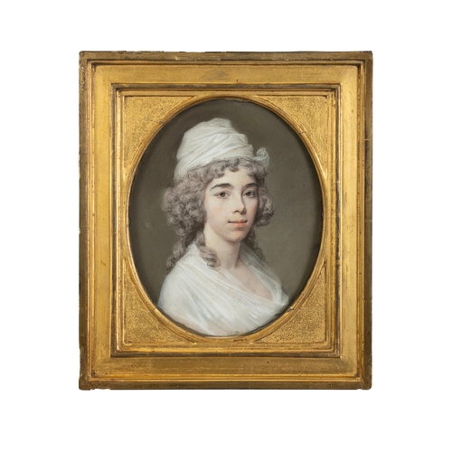 93 - Hugh Douglas Hamilton (1740-1808) Portrait of Margaret Logan Henderson Pastel on paper, oval 24 x 19... 