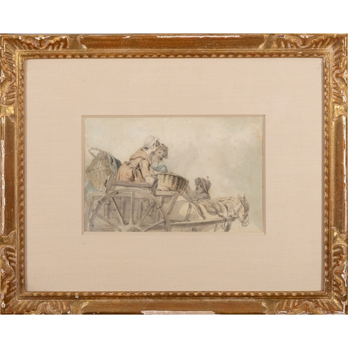 94 - Francis Wheatley RA (1747-1801)  The Market Cart Watercolour, pen and ink, 14.6 x 22.2cm (5¾ x 8¾)  ... 