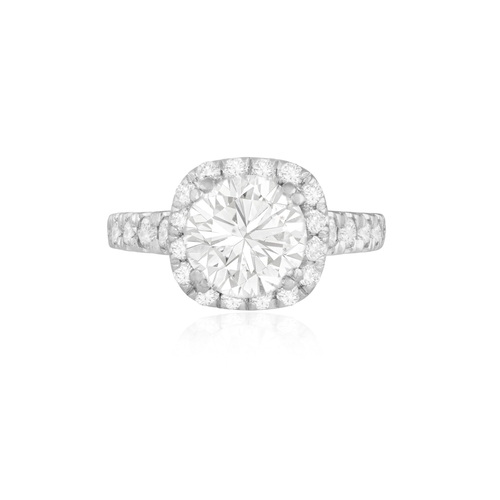 229 - A DIAMOND SINGLE-STONE RING  Composed with a brilliant-cut diamond at the centre weighing approximat... 