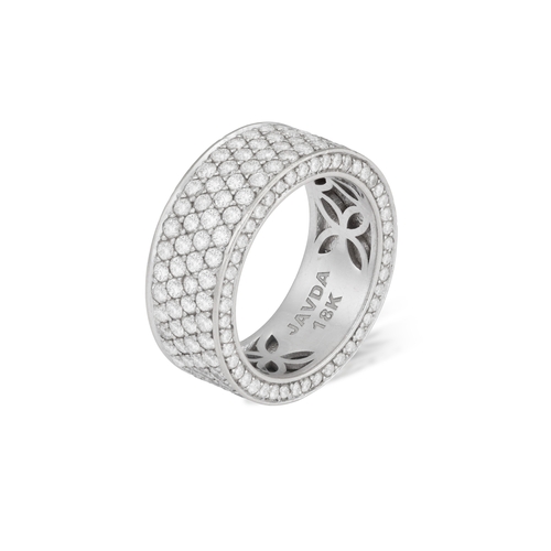 256 - A DIAMOND RING  Pavé-set throughout with brilliant-cut diamonds, mounted in 18K gold, diamonds appro... 