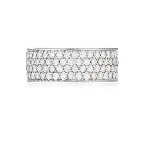 256 - A DIAMOND RING  Pavé-set throughout with brilliant-cut diamonds, mounted in 18K gold, diamonds appro... 