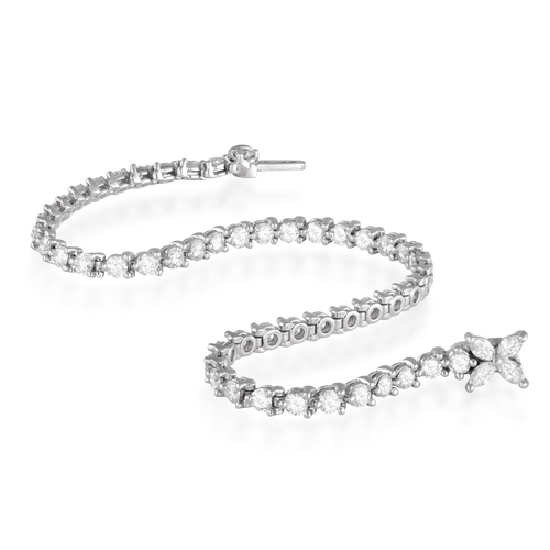 4 - TIFFANY & CO.: A DIAMOND 'TIFFANY VICTORIA' LINE BRACELET, 2008  Composed of a continuous line of br... 