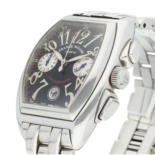 103 - FRANCK MULLER   REF. 8001CC, CONQUISTADOR  A large, stainless steel, self winding chronograph wristw... 