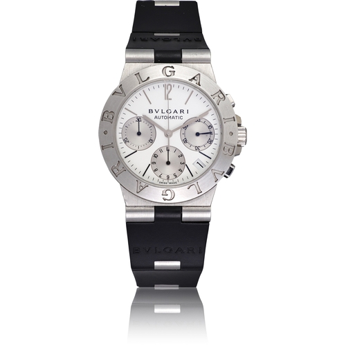 108 - BVLGARI   REF. CH35S, DIAGONO  A stainless steel self-winding chronograph wristwatch with date  Year... 