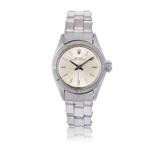 112 - ROLEX  REF. 6623, OYSTER PERPETUAL  A stainless steel, self winding lady’s wristwatch  Year : 1968 D... 