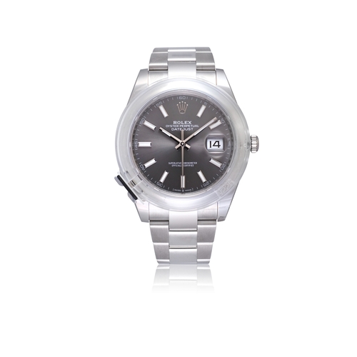 114 - ROLEX   REF. M126300 - 0007, OYSTER PERPETUAL DATEJUST 41, SLATE DIAL  A stainless steel (Rolesor), ... 