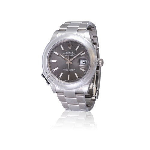 114 - ROLEX   REF. M126300 - 0007, OYSTER PERPETUAL DATEJUST 41, SLATE DIAL  A stainless steel (Rolesor), ... 