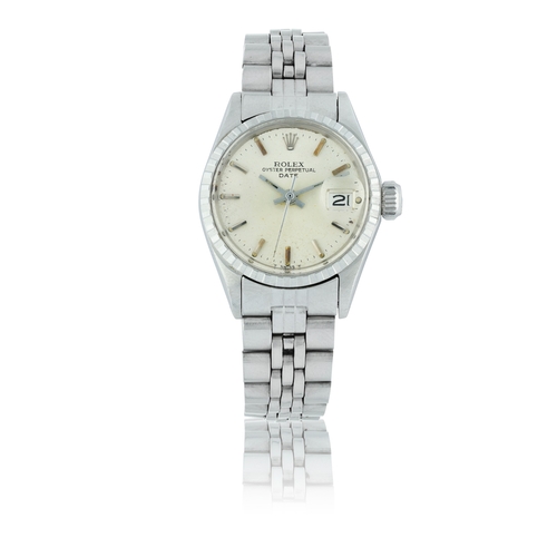 135 - ROLEX

REF. 6519, OYSTER PERPETUAL DATE

A stainless steel, self-winding lady’s wristwatch with date... 