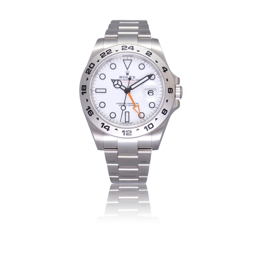 138 - ROLEX   REF. 216570, OYSTER PERPETUAL DATE EXPLORER II, WHITE DIAL  A stainless steel self winding c... 