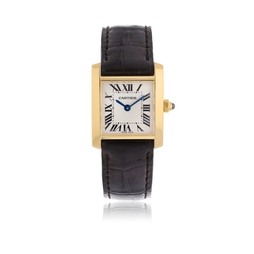 2 - CARTIER   REF. 2385, TANK FRANÇAISE  An 18K yellow gold, quartz lady’s wristwatch  Year : C. 2000 Di... 