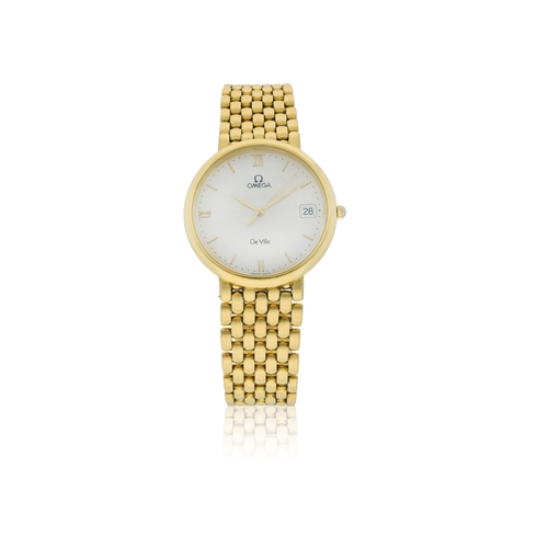 45 - OMEGA   DE VILLE  An 18K yellow gold, quartz wristwatch centre-seconds with date  Year : C. 1980 Dia... 