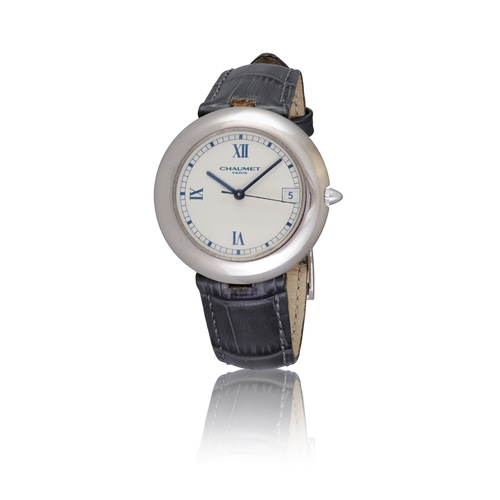 5 - CHAUMET  REF. 13A, 18K white gold  A rare, 18K White Gold self-winding wristwatch with date  Year : ... 